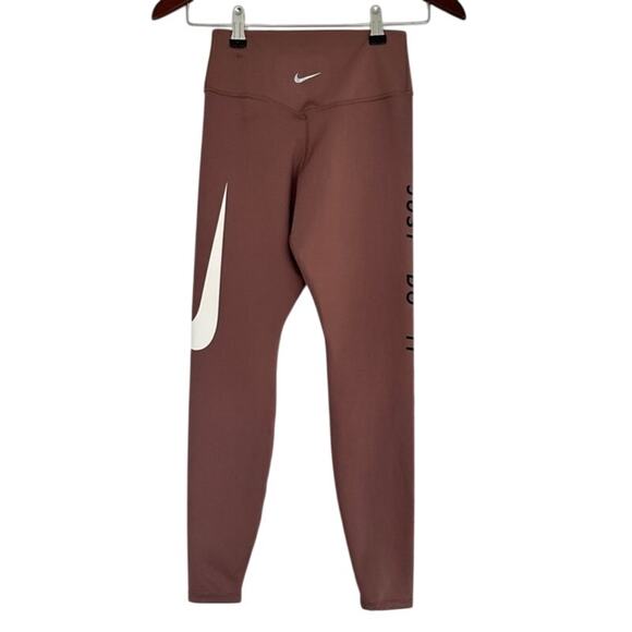 Nike Women’s Swoosh Run Just Do It 7/8 Tights Dusty Rose XS EUC - Picture 2 of 8